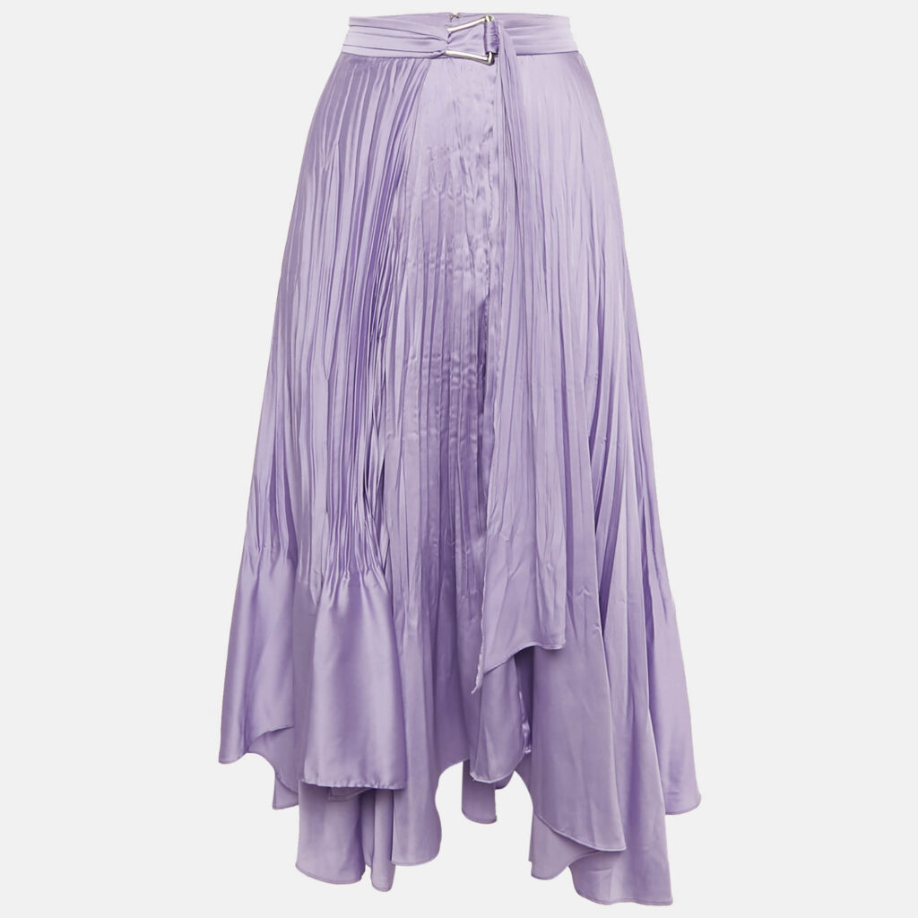 Jonathan Simkhai Lavender Plisses Buckle Detail Mckenna Midi Skirt M Jonathan Simkhai Lavender Plisses Buckle Detail Mckenna Midi Skirt M