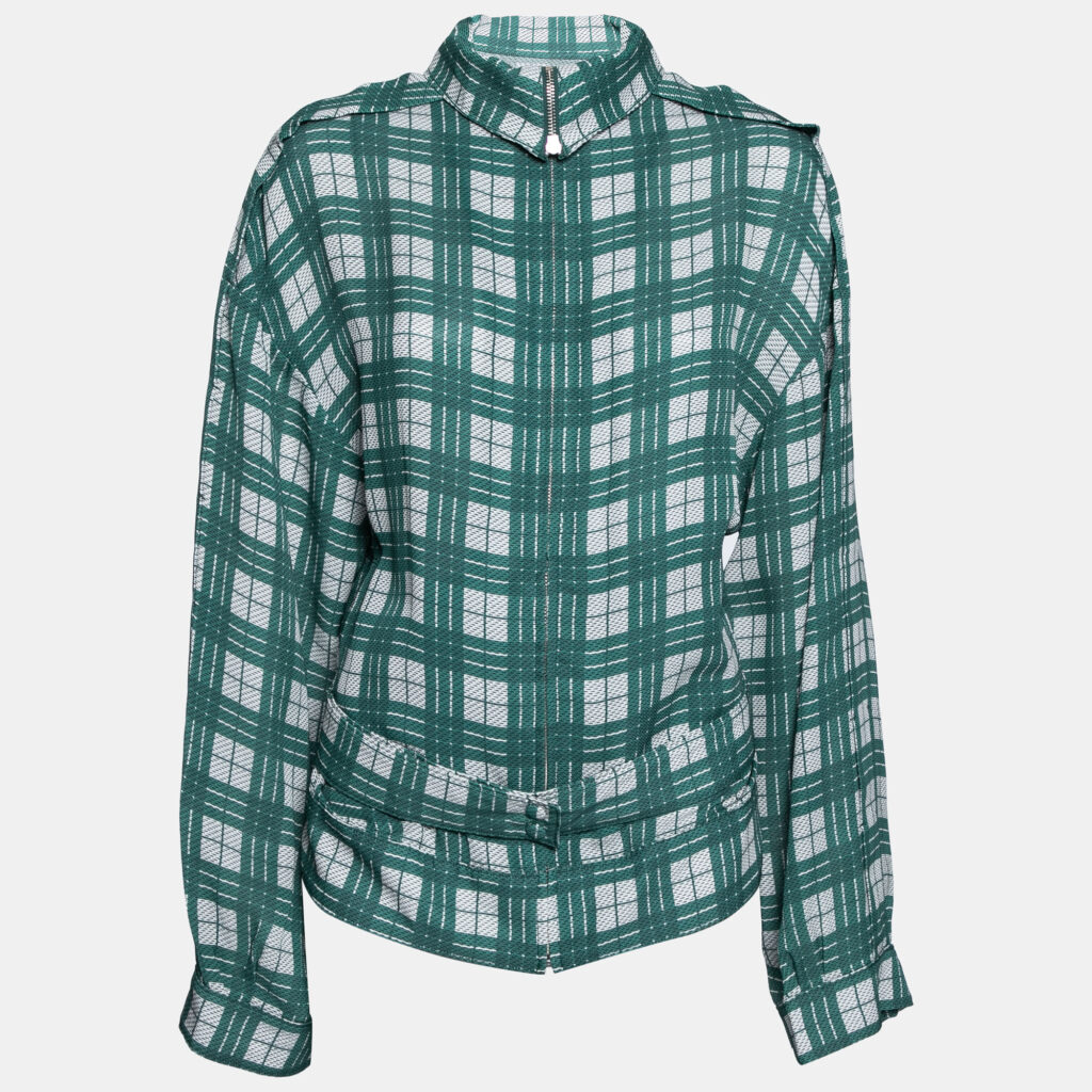 Joseph Green Check Silk Lightweight Belted Jacket L