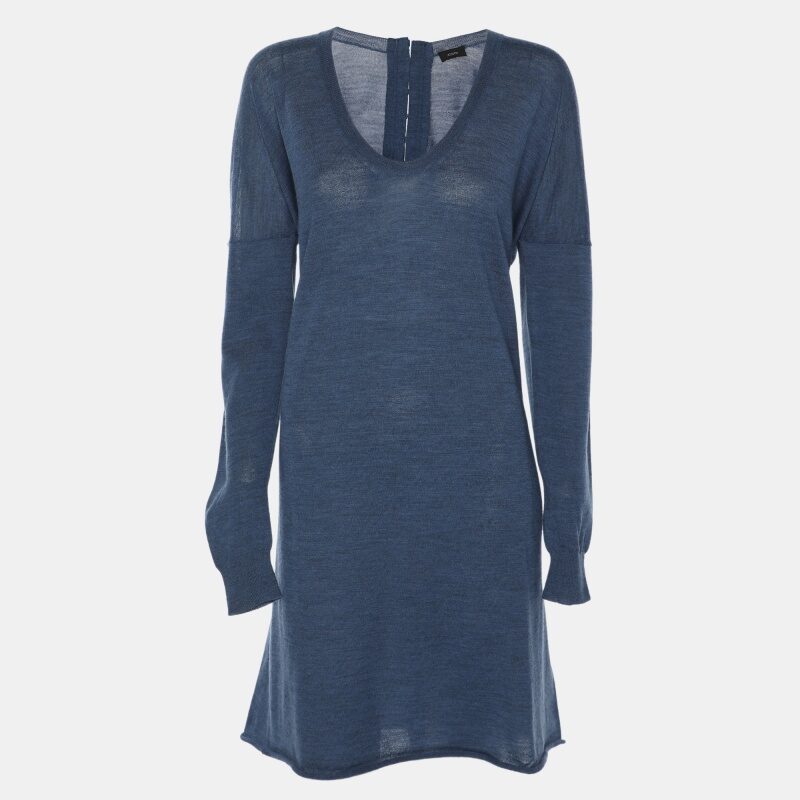 Joseph Blue Wool Knit Dress S Joseph Blue Wool Knit Dress S