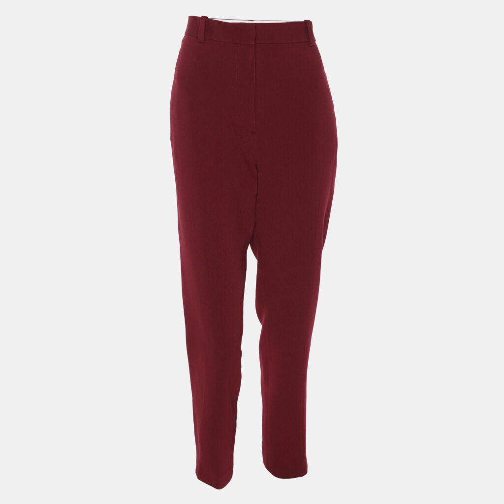 Joseph Burgundy Stretch Crepe Trousers M Joseph Burgundy Stretch Crepe Trousers M