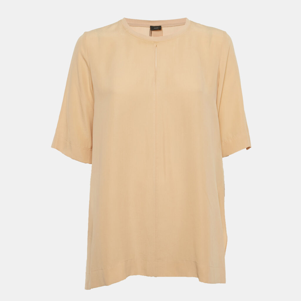 Joseph Beige Silk Key -Hole Tunic Top M Joseph Beige Silk Key -Hole Tunic Top M