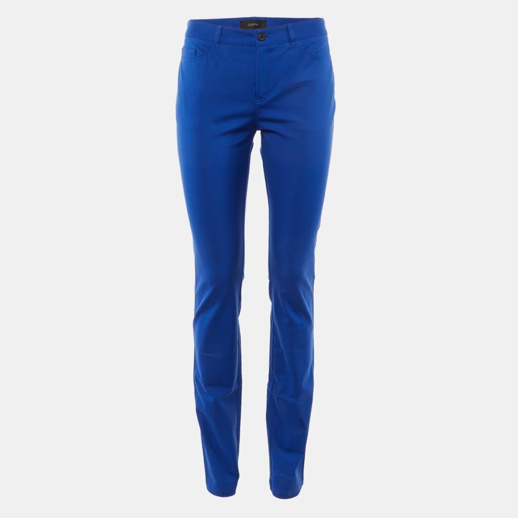 Joseph Blue Cotton Blend Slim Fit Trousers M Joseph Blue Cotton Blend Slim Fit Trousers M
