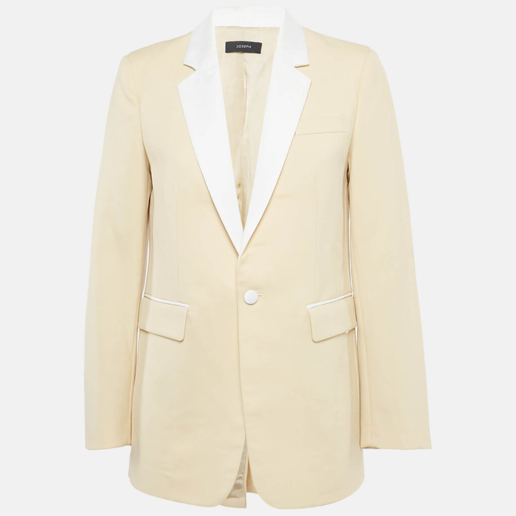 Joseph Yellow Cotton Tuxedo Blazer S Joseph Yellow Cotton Tuxedo Blazer S