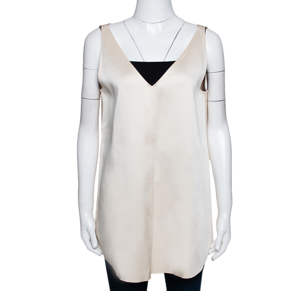 Joseph Cream Double Satin Davis A Line Top M Joseph Cream Double Satin Davis A Line Top M