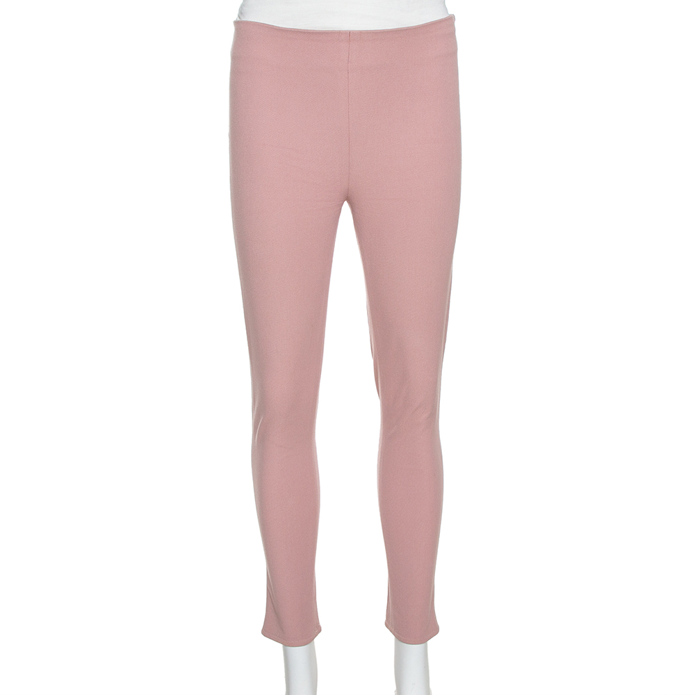 Joseph Light Pink Stretch Gabardine New Tony Cropped Trousers S