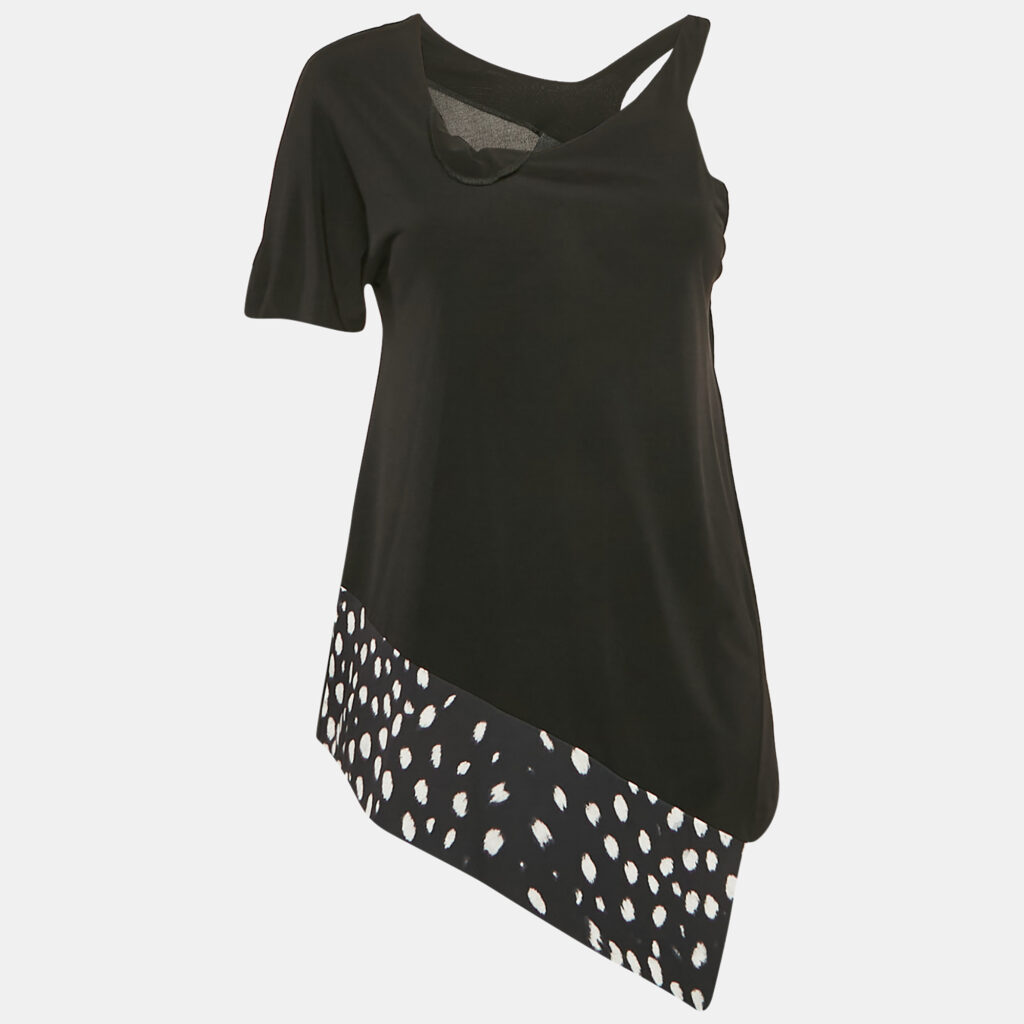 Just Cavalli Black Jersey Asymmetric Top M