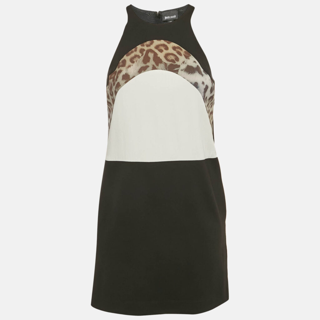 Just Cavalli Black Jersey Panel Detail Sleeveless Mini Dress XS Just Cavalli Black Jersey Panel Detail Sleeveless Mini Dress XS
