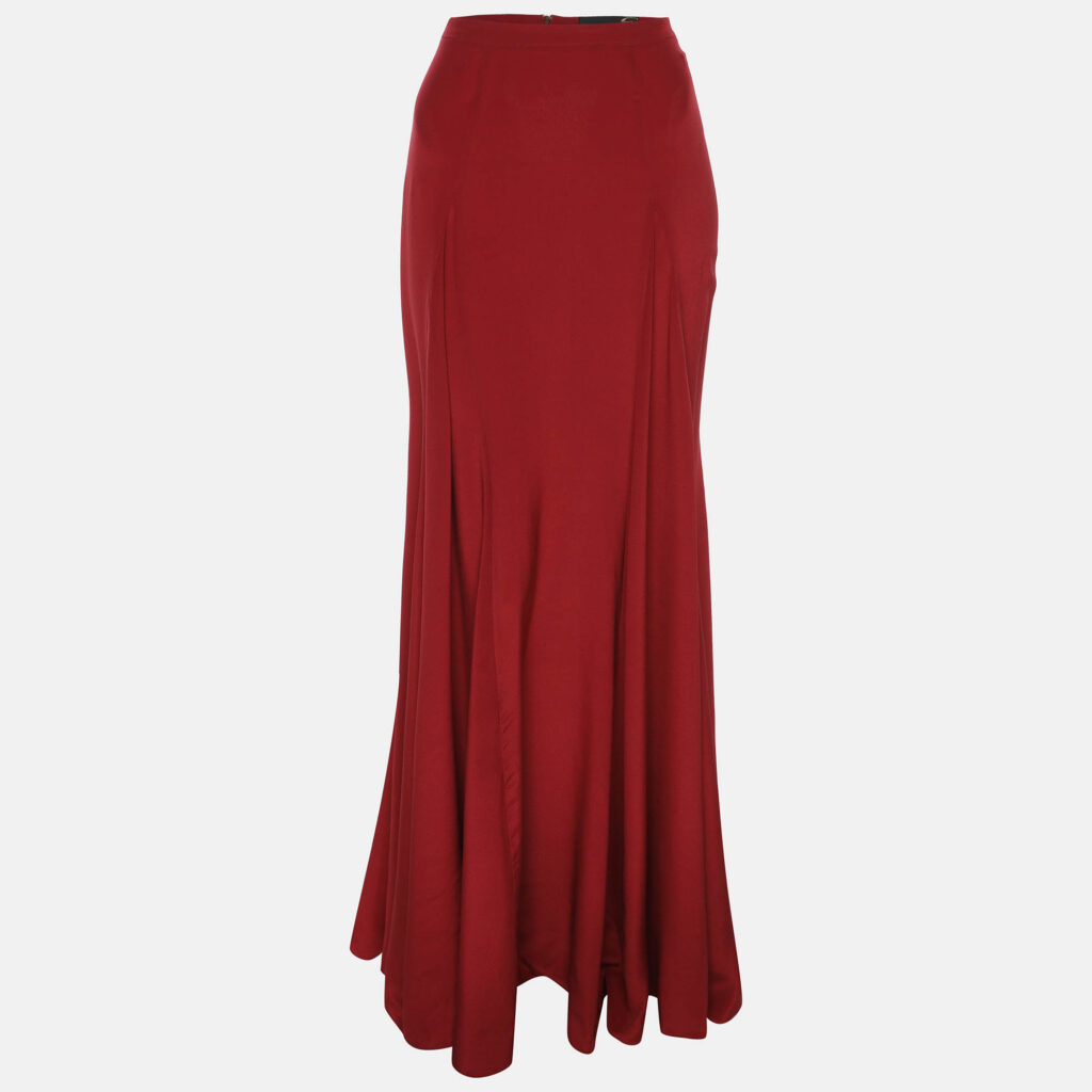Just Cavalli Burgundy Crepe Maxi Skirt M Just Cavalli Burgundy Crepe Maxi Skirt M