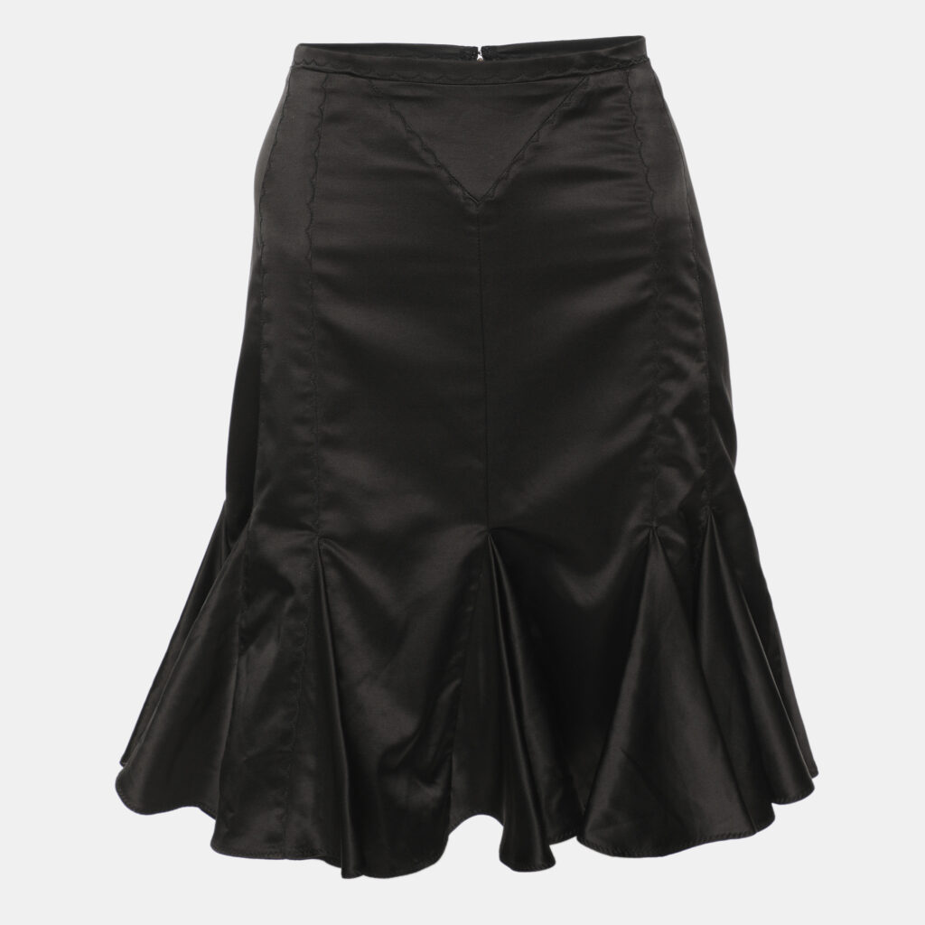 Just Cavalli Black Satin Ruffle Mini Skirt M Just Cavalli Black Satin Ruffle Mini Skirt M
