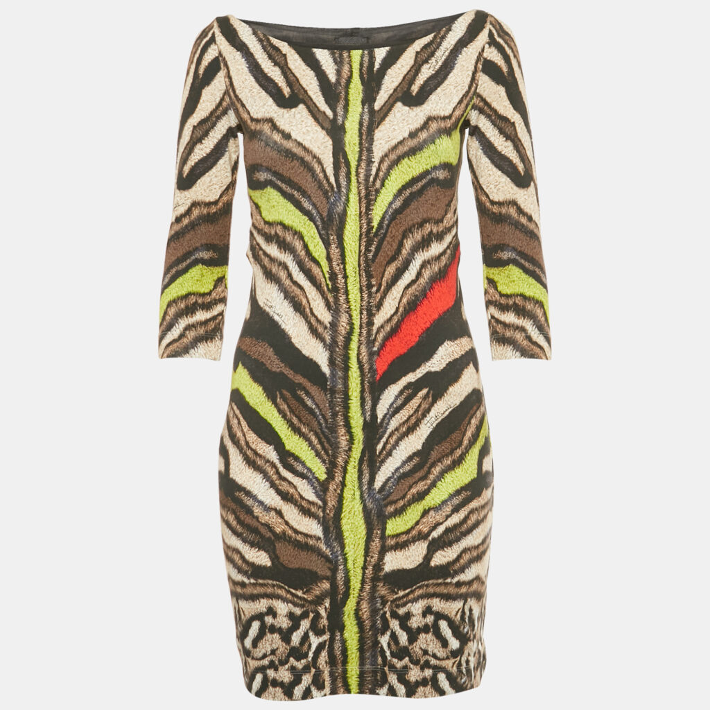Just Cavalli Multicolor Animal Print Jersey Mini Dress S