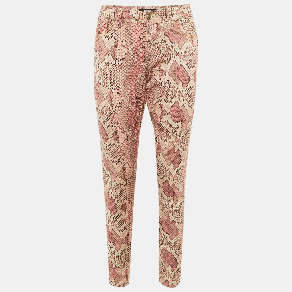 Just Cavalli Pink Animal Print Denim Skinny Fit Jeans L Waist 31" Just Cavalli Pink Animal Print Denim Skinny Fit Jeans L Waist 31"