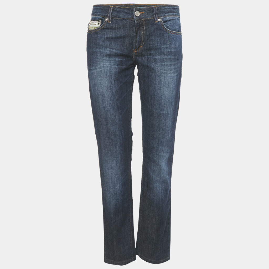 Just Cavalli Dark Blue Denim Straight Fit Jeans M Waist 30" Just Cavalli Dark Blue Denim Straight Fit Jeans M Waist 30"