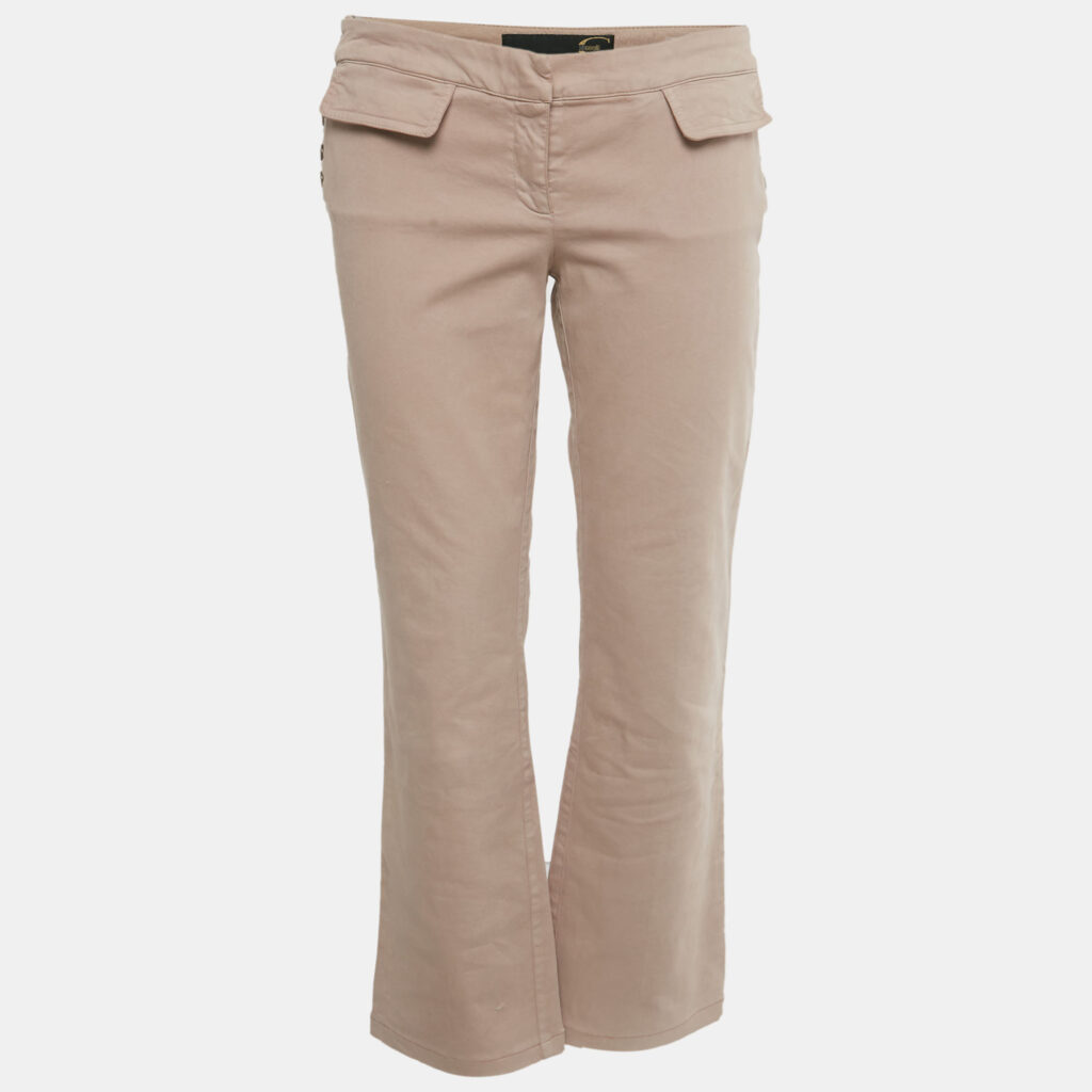 Just Cavalli Pink Cotton Skinny Trousers M Just Cavalli Pink Cotton Skinny Trousers M