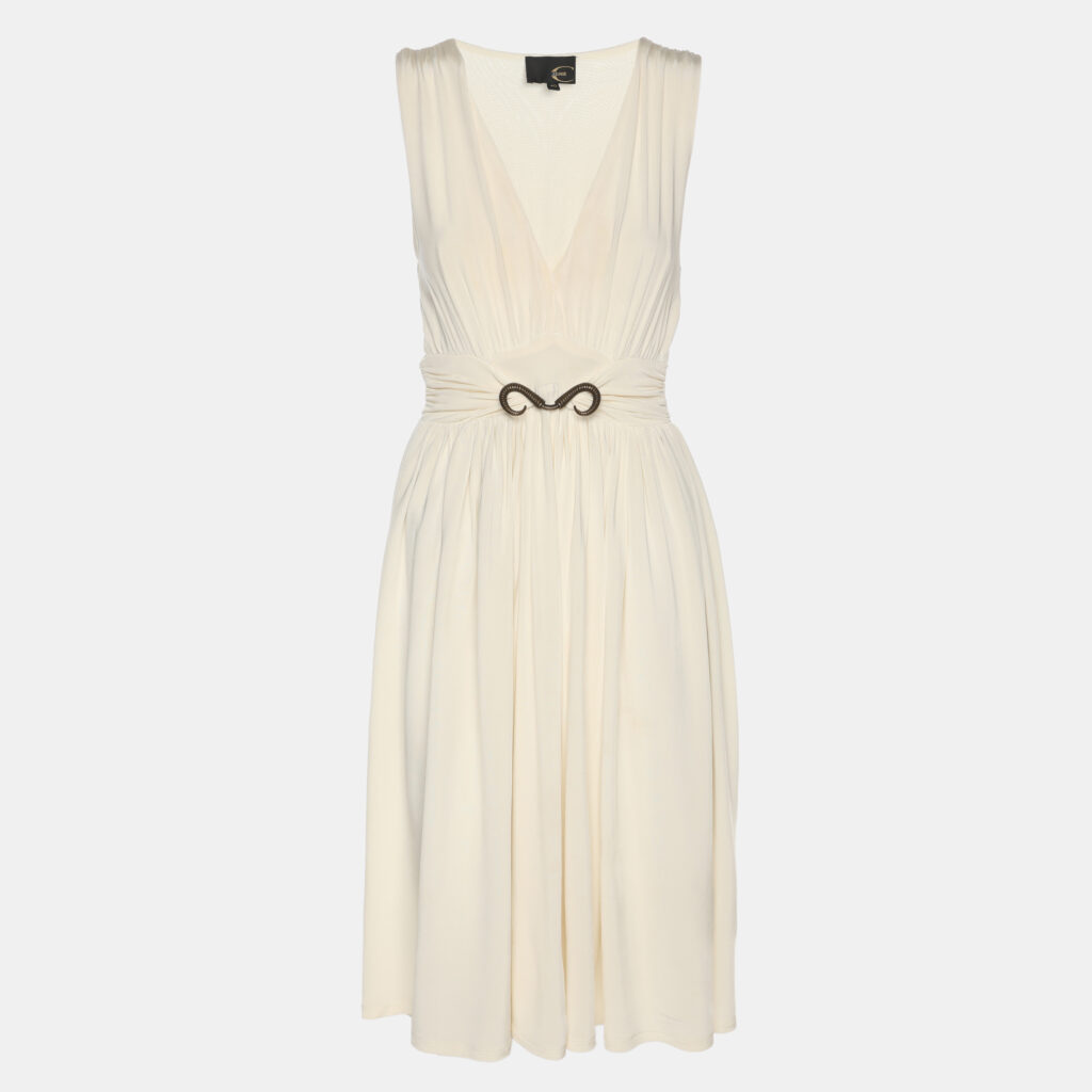Just Cavalli Cream Stretch Knit Mini Dress S Just Cavalli Cream Stretch Knit Mini Dress S
