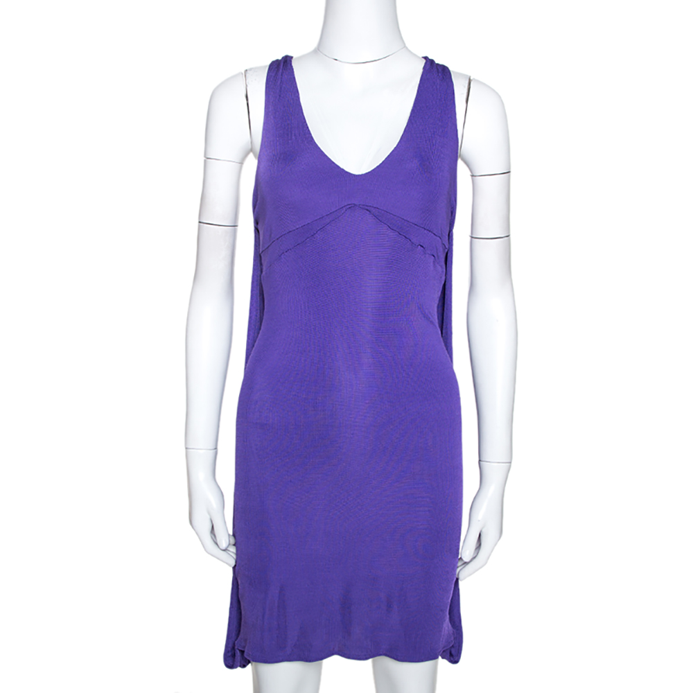 Just Cavalli Purple Stretch Jersey Sleeveless Mini Dress M Just Cavalli Purple Stretch Jersey Sleeveless Mini Dress M