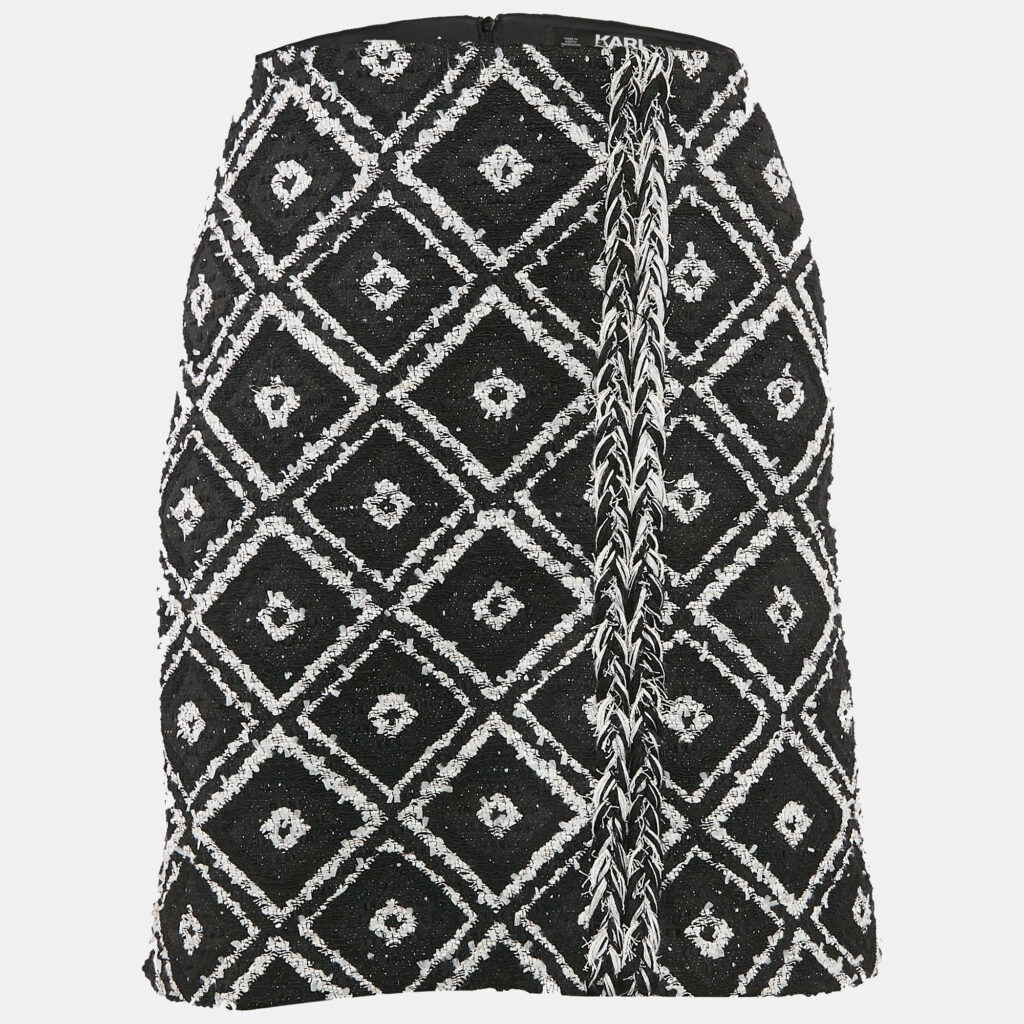 Karl Lagerfeld Black Tweed Mini Skirt S Karl Lagerfeld Black Tweed Mini Skirt S