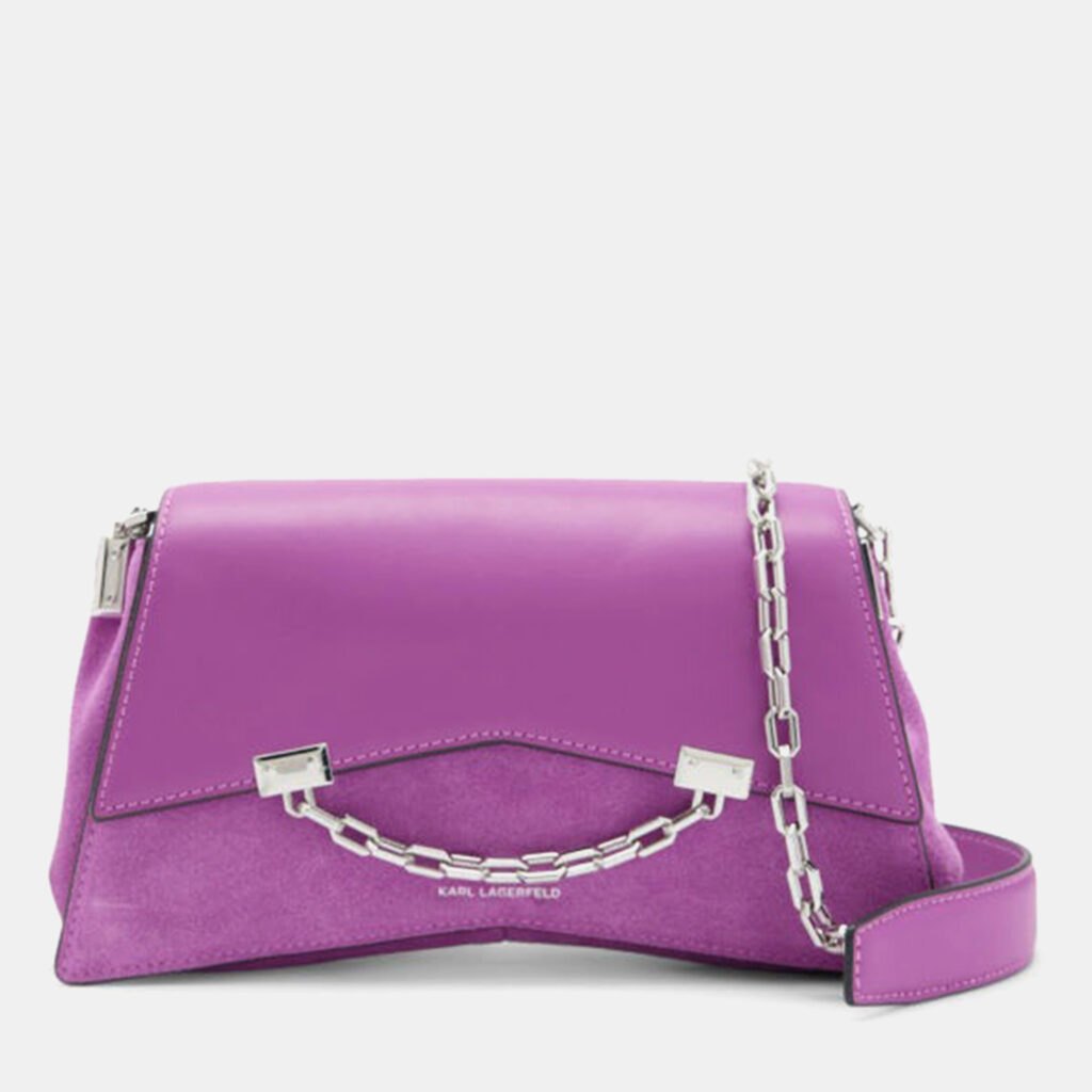 Karl Lagerfield Kseven 2 Sp Cb Suede Purple Suede Shoulder bag Karl Lagerfield Kseven 2 Sp Cb Suede Purple Suede Shoulder bag
