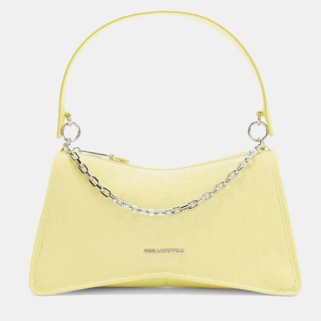 Karl Lagerfield K Seven Element Shb Embossed Yellow Leather Shoulder bag