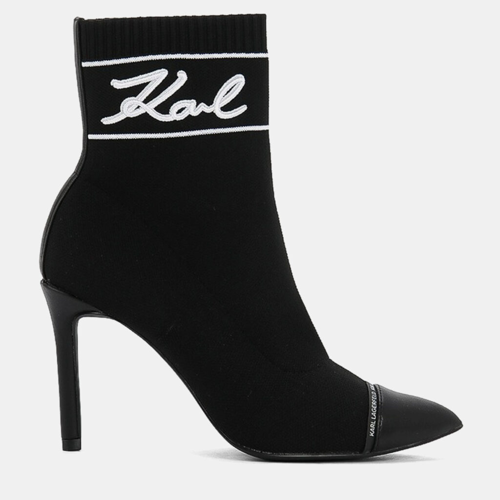 Karl Lagerfield Signia Black Leather Ankle Boots 36