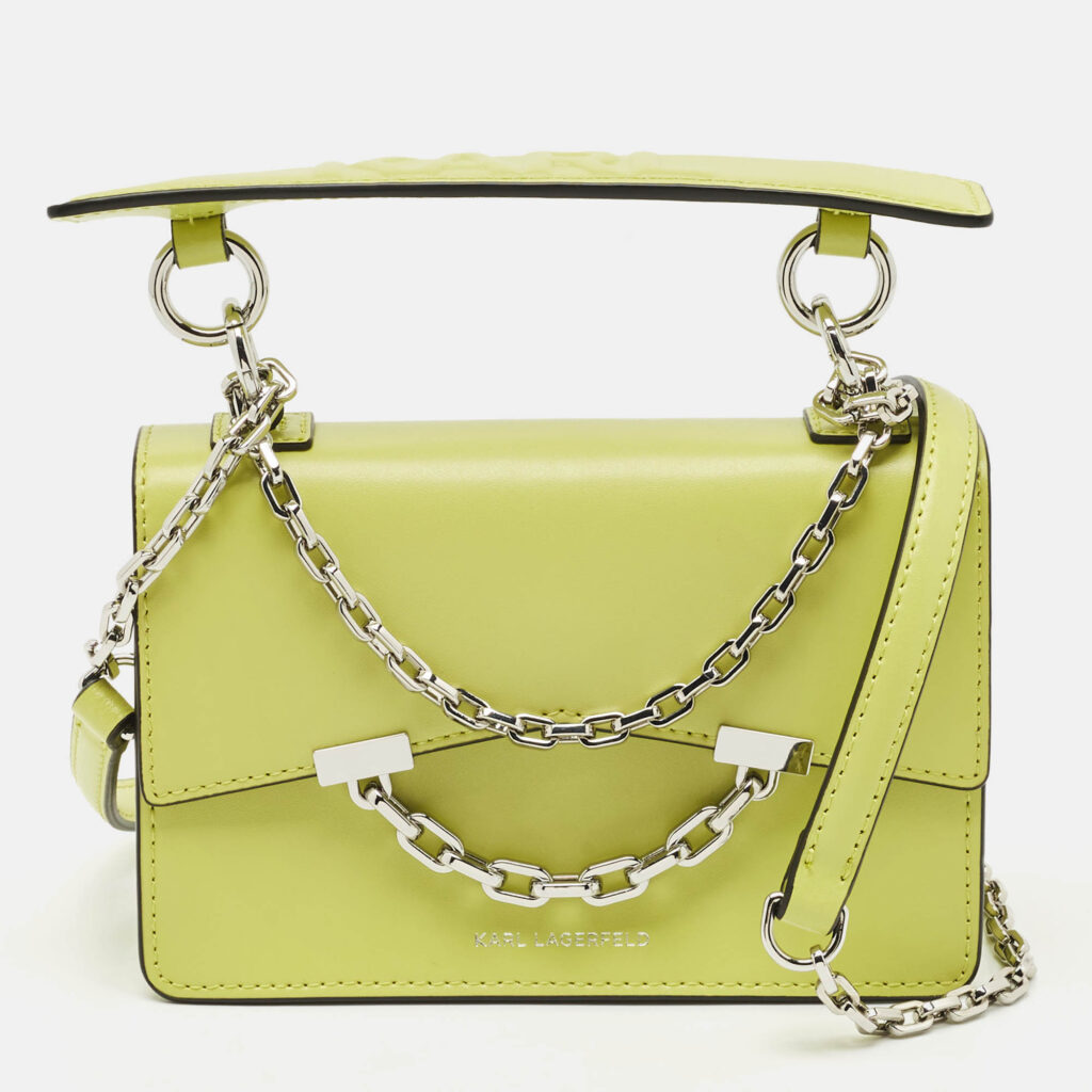 Karl Lagerfeld Green Leather K/Seven 2.0 Crossbody Bag Karl Lagerfeld Green Leather K/Seven 2.0 Crossbody Bag