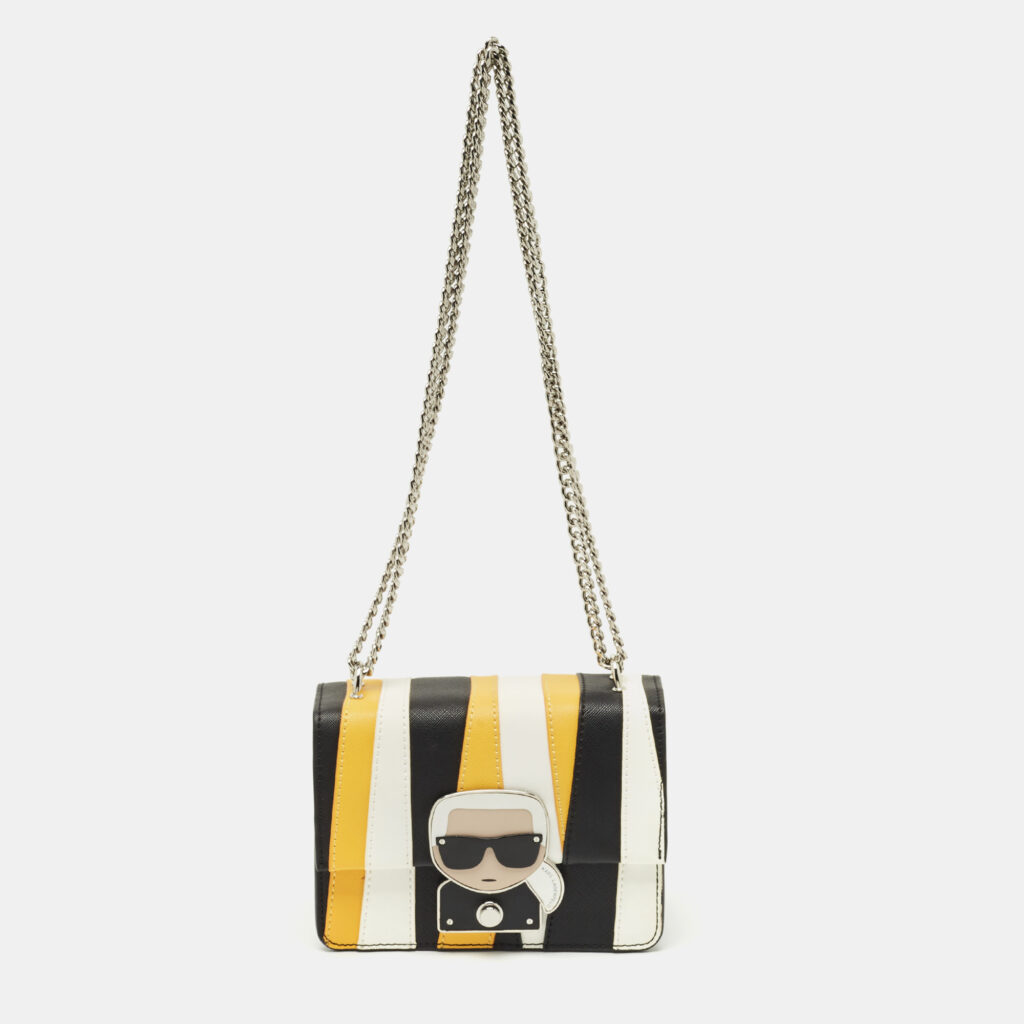 Karl Lagerfeld Multicolor Leather Stripe K/ikonik Crossbody Bag Karl Lagerfeld Multicolor Leather Stripe K/ikonik Crossbody Bag