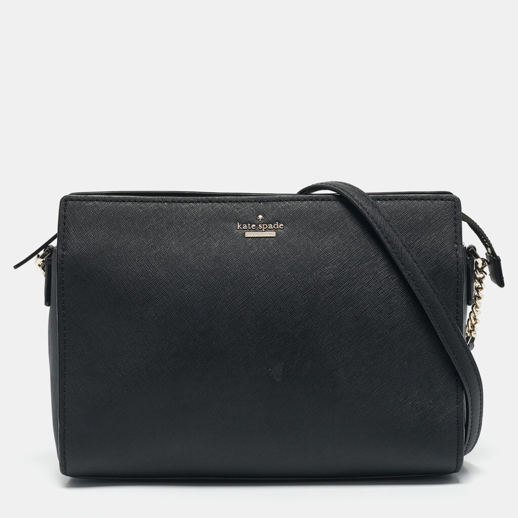 Kate Spade Black Saffiano Leather Cameron Street Zip Crossbody Bag