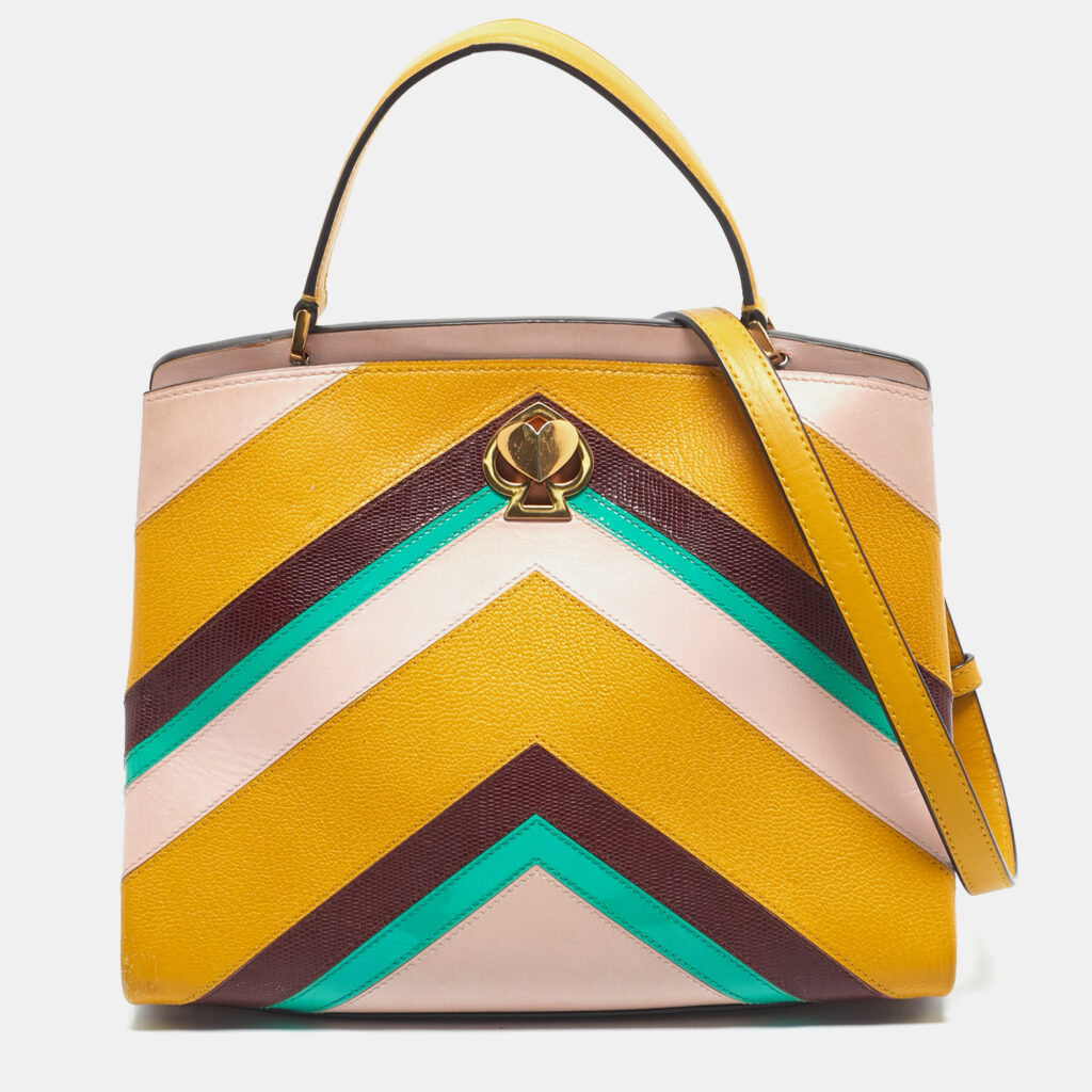 Kate Spade Multicolor Leather Medium Romy Intarsia Top Handle Bag Kate Spade Multicolor Leather Medium Romy Intarsia Top Handle Bag