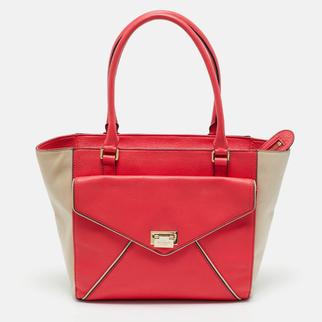Kate Spade Pink/Beige Leather Wesley Palace Johanna Tote Kate Spade Pink/Beige Leather Wesley Palace Johanna Tote