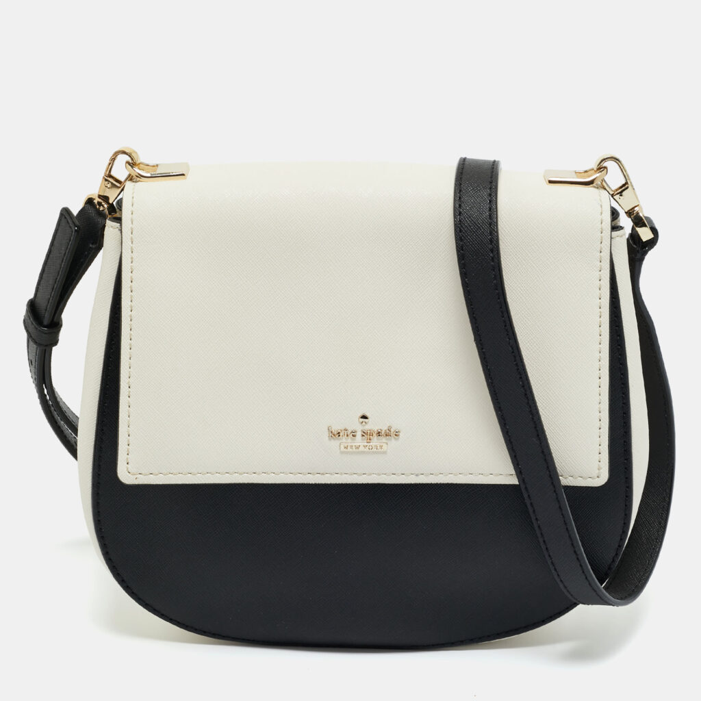 Kate Spade White/Black Leather Medium Cameron Street Byrdie Crossbody Bag Kate Spade White/Black Leather Medium Cameron Street Byrdie Crossbody Bag