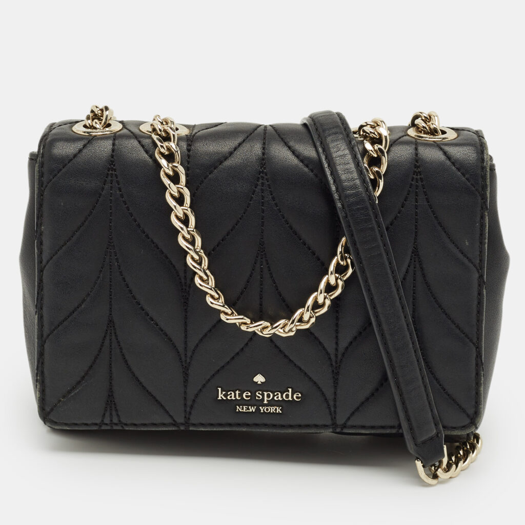 Kate Spade Black Quilted Leather Emelyn Shoulder Bag