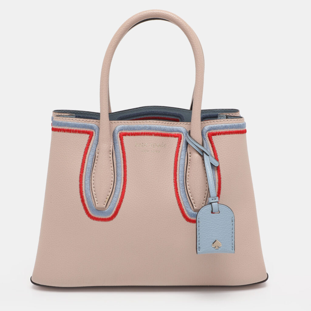 Kate Spade Beige Leather Small Eva Embroidered Tote