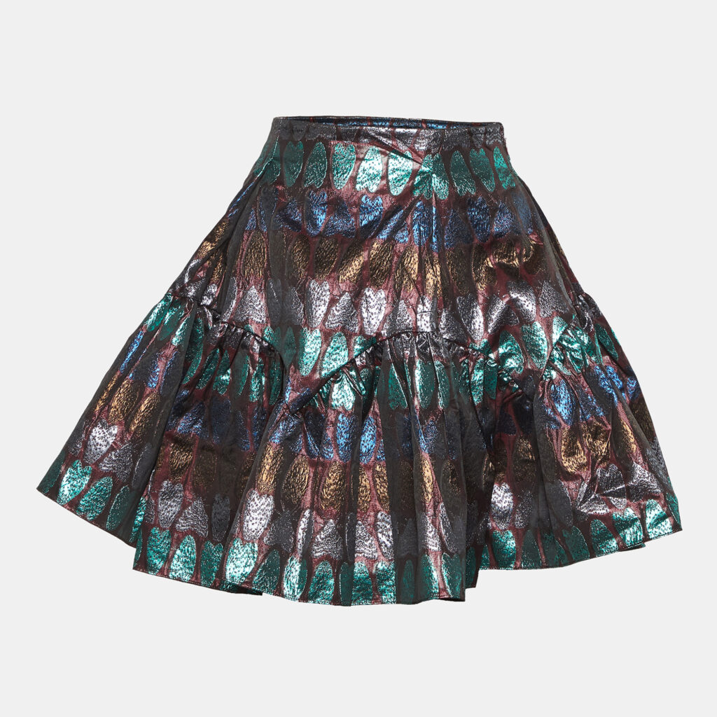 Kenzo Multicolor Metallic Brocade Mini Skirt S Kenzo Multicolor Metallic Brocade Mini Skirt S