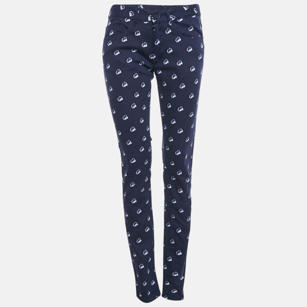 Kenzo Blue Printed Denim Skinny Jeans M Waist 30"