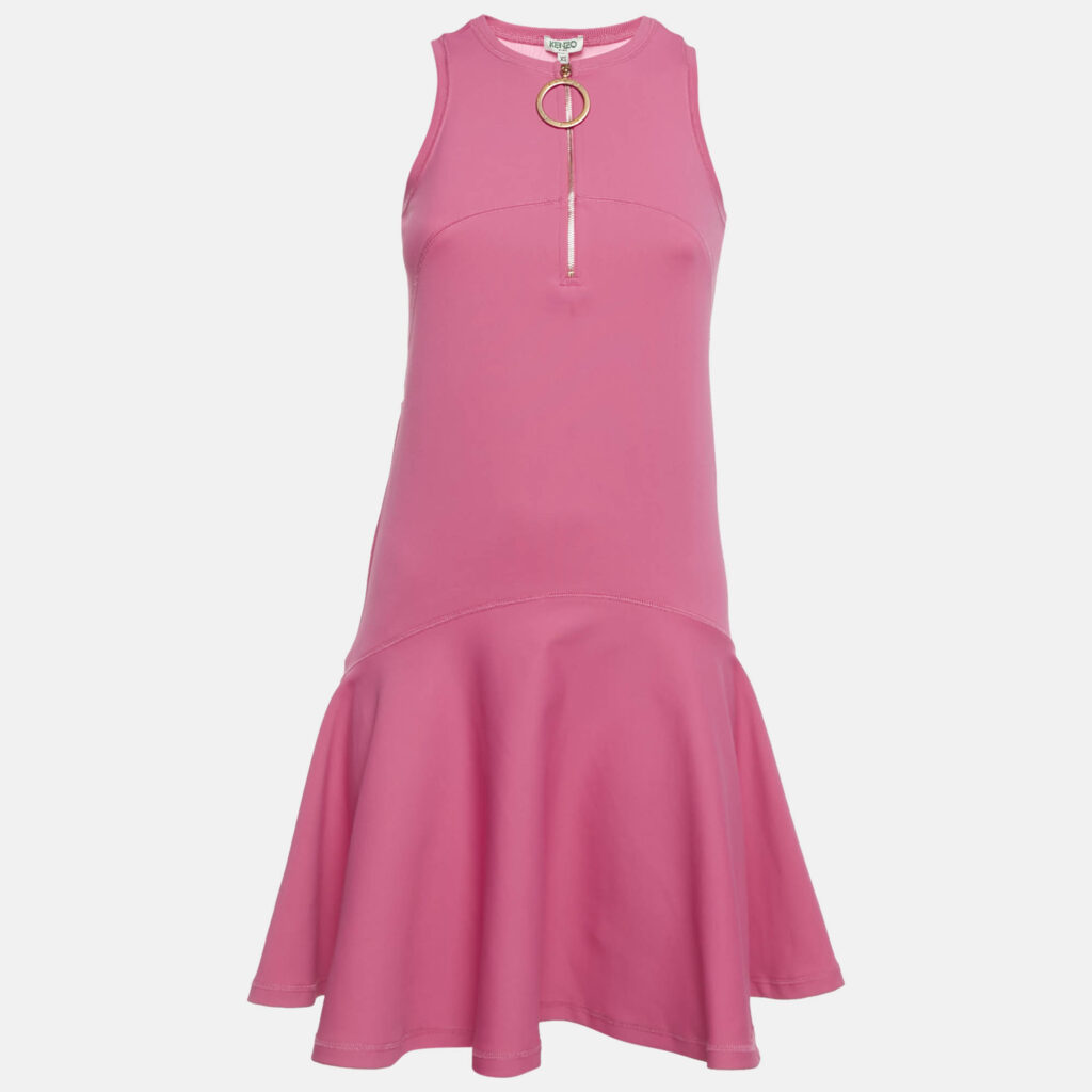 luxury-women-kenzo-new-clothes-p1219766-006.jpg Kenzo Pink Jersey Sleeveless Flared Mini Dress XS