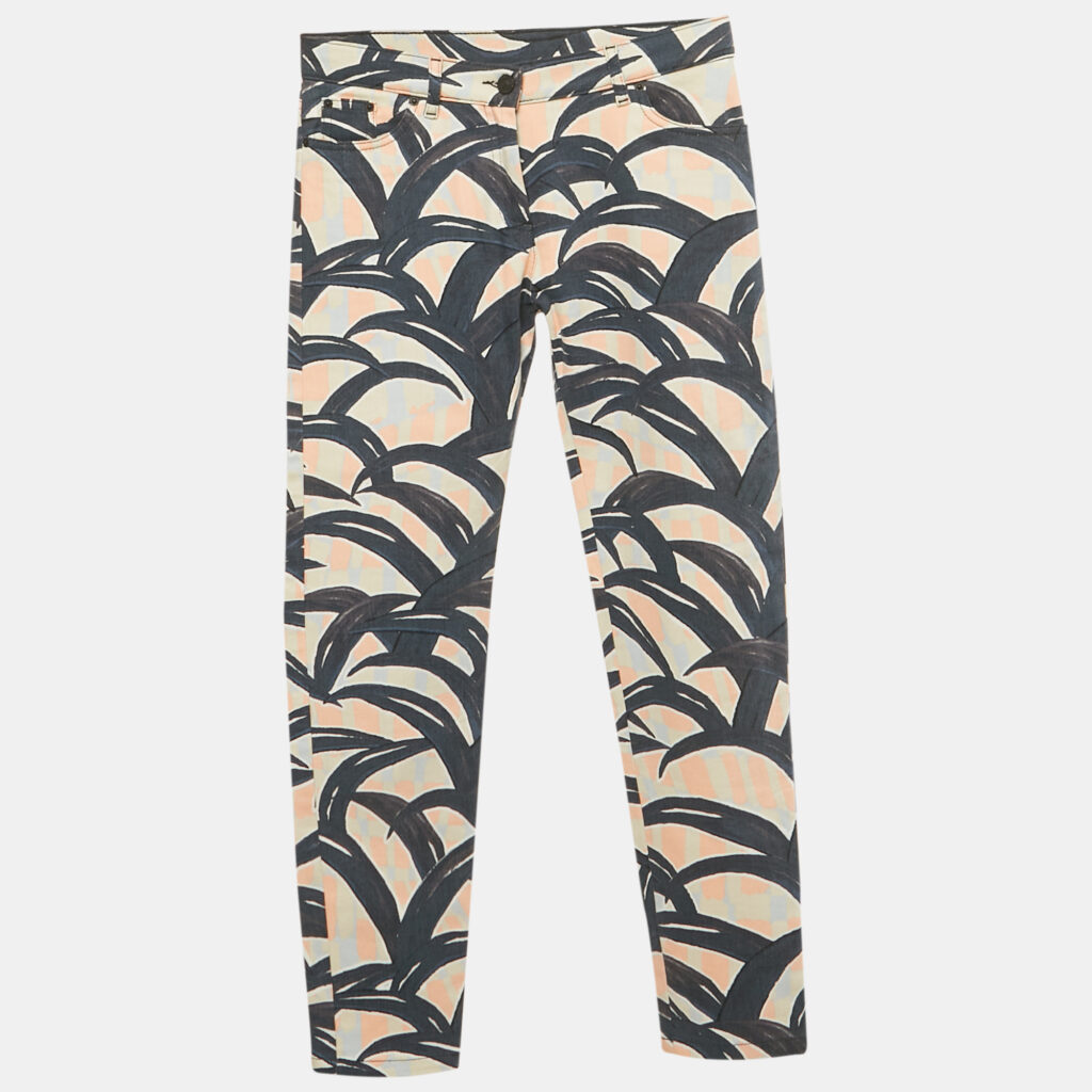 Kenzo Blue Printed Denim Skinny Jeans S Waist 28''
