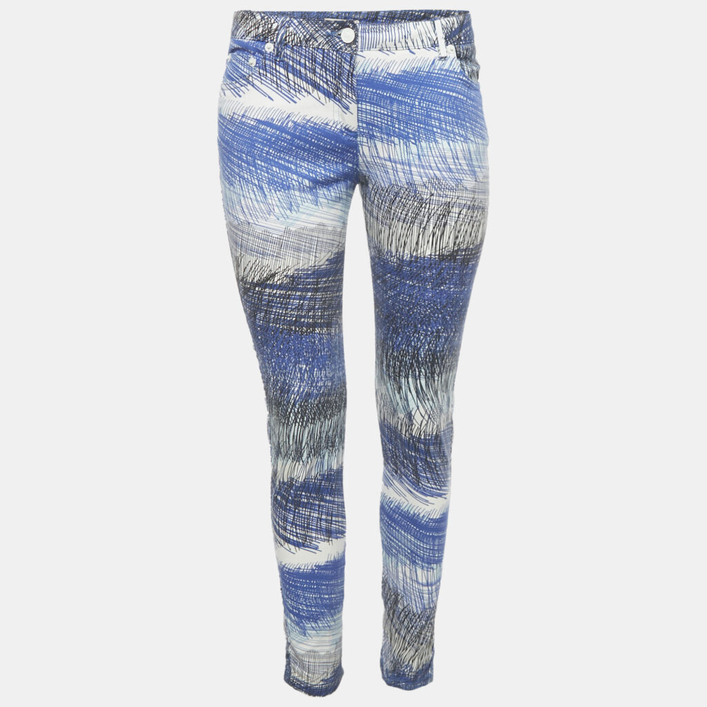 Kenzo Blue Printed Denim Skinny Jeans S Kenzo Blue Printed Denim Skinny Jeans S