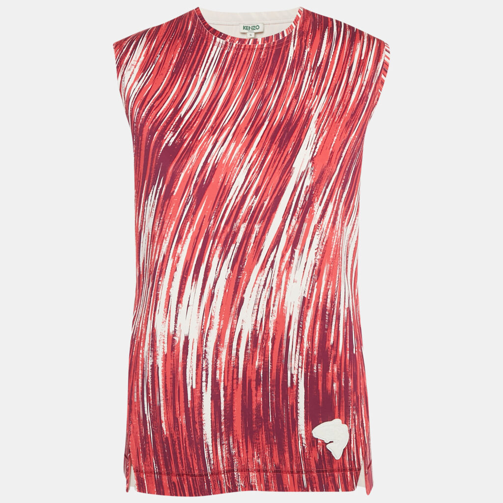Kenzo Pink/Multicolor Printed Jersey Sleeveless Tunic S