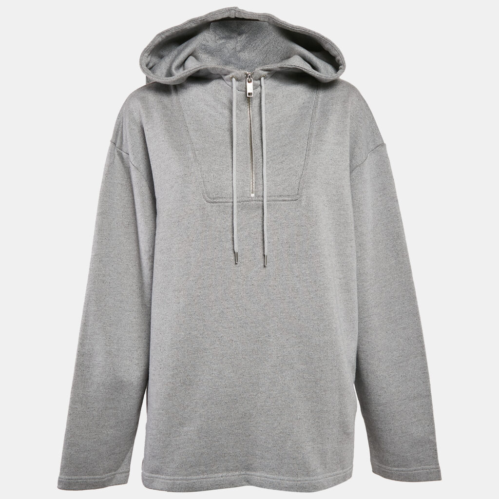 Kenzo Grey Logo Print Cotton Half Zipper Hooded Sweatshirt M Kenzo Grey Logo Print Cotton Half Zipper Hooded Sweatshirt M