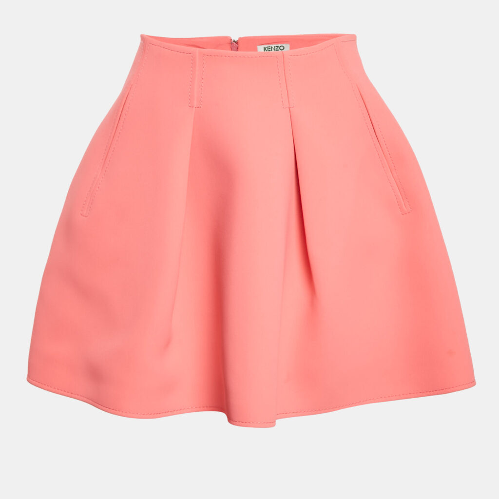 Kenzo Pink Crepe Pleated Mini Skirt M Kenzo Pink Crepe Pleated Mini Skirt M