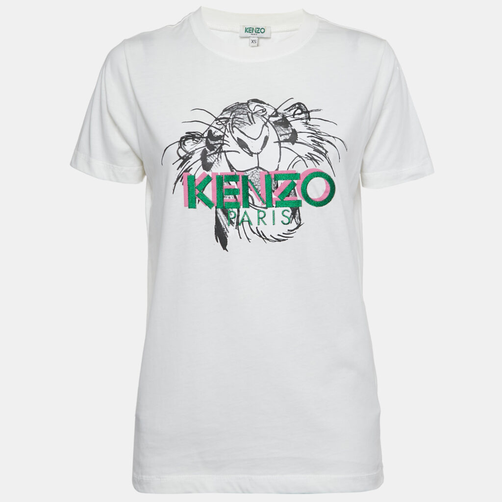 Kenzo x Disney White Embroidered Jersey T-Shirt XS Kenzo x Disney White Embroidered Jersey T-Shirt XS