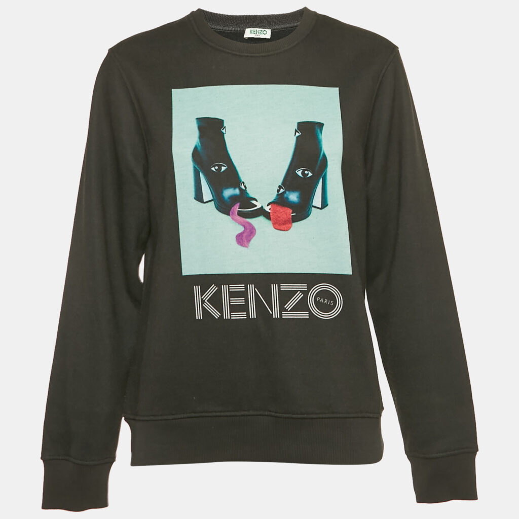 Kenzo X Toilet Paper Black Printed Cotton Blend Sweatshirt S