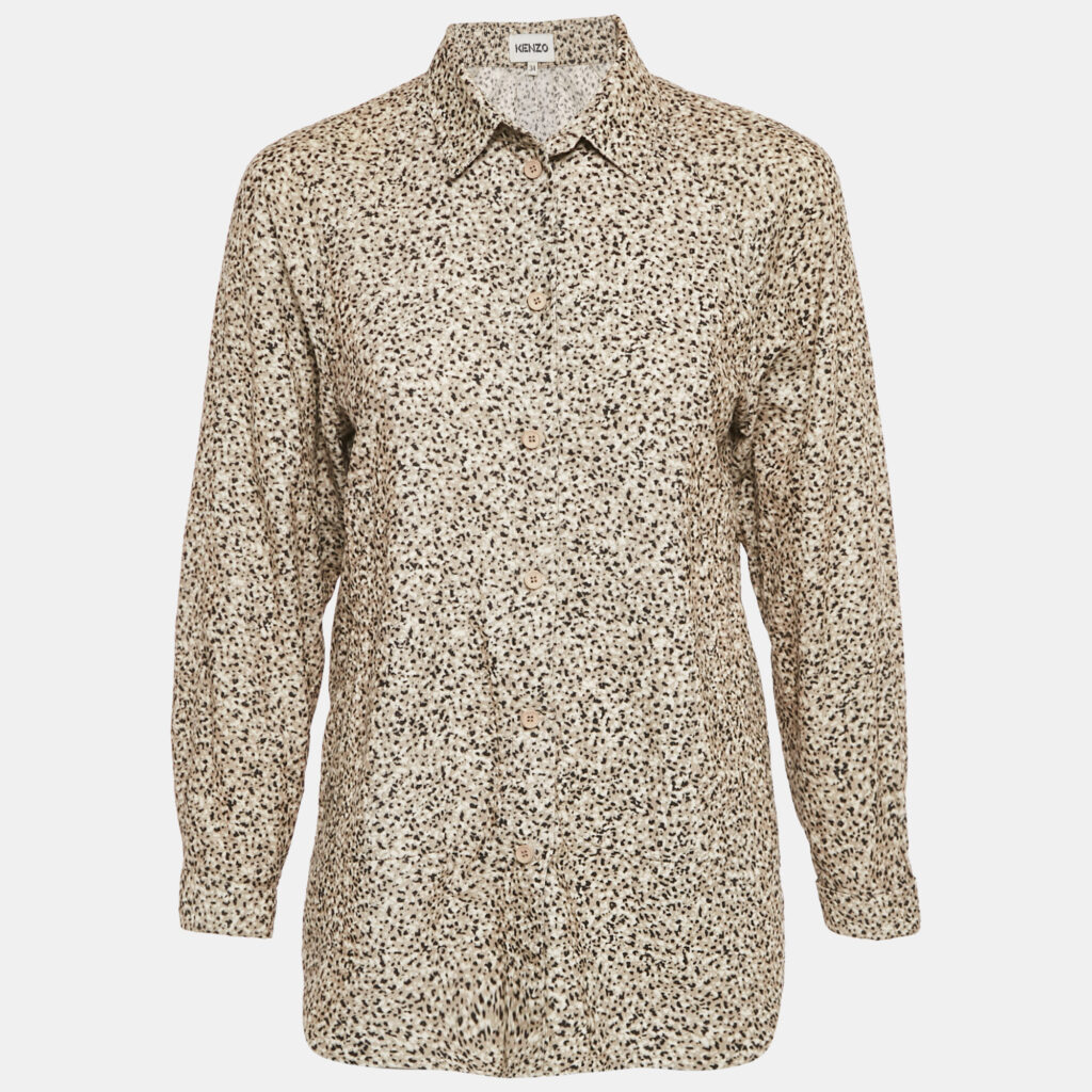 Kenzo Brown Patterned Corduroy Shirt S Kenzo Brown Patterned Corduroy Shirt S