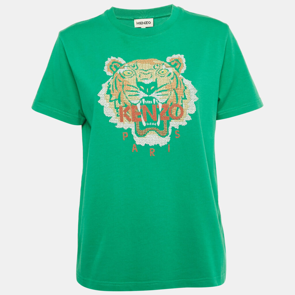 Kenzo Green Lion Embroidered Jersey T-Shirt M Kenzo Green Lion Embroidered Jersey T-Shirt M