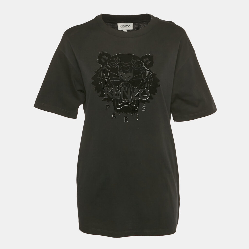 Kenzo Black Lion Applique Jersey T-Shirt S Kenzo Black Lion Applique Jersey T-Shirt S