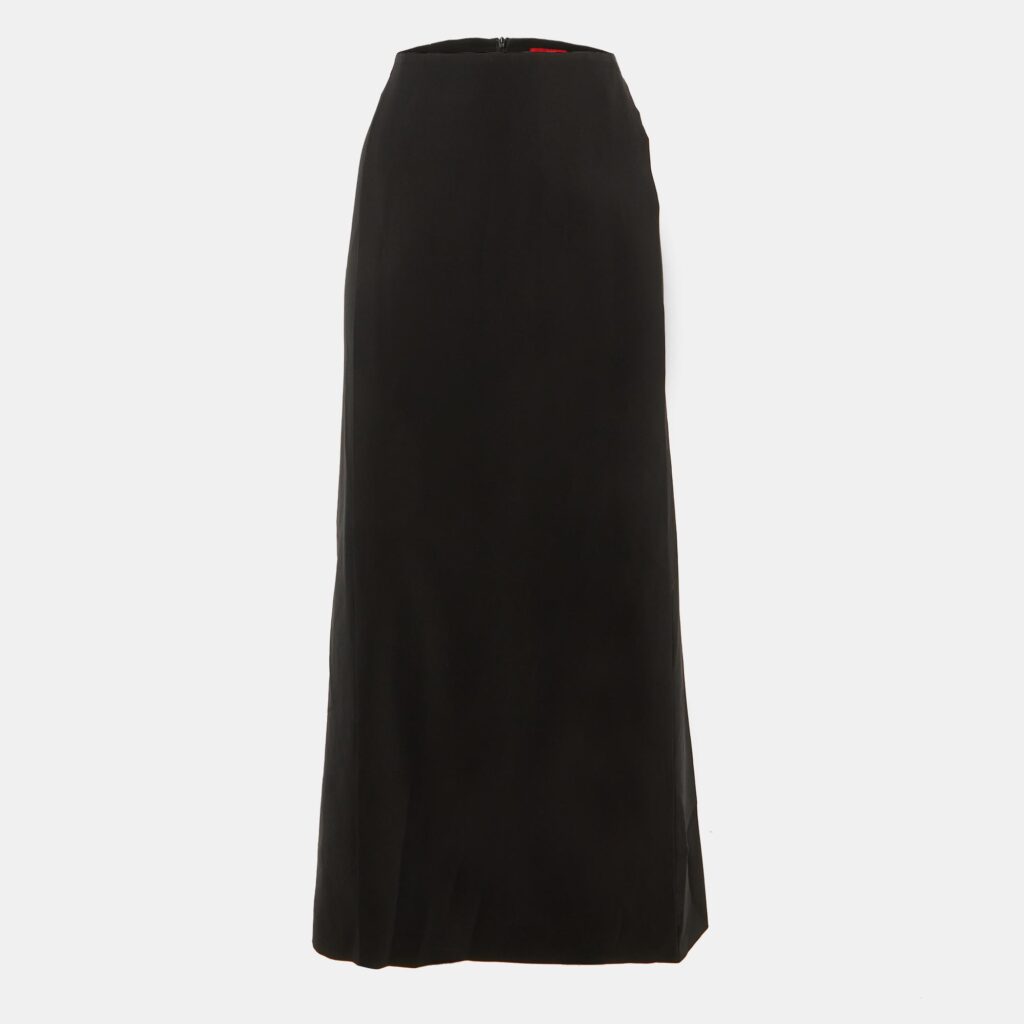 luxury-women-kenzo-used-clothes-p1236762-001.jpg Kenzo Jungle Black Crepe Maxi Skirt L