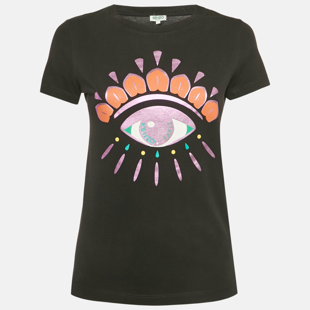 Kenzo Black Eye Print Cotton Crewneck T-shirt S Kenzo Black Eye Print Cotton Crewneck T-shirt S