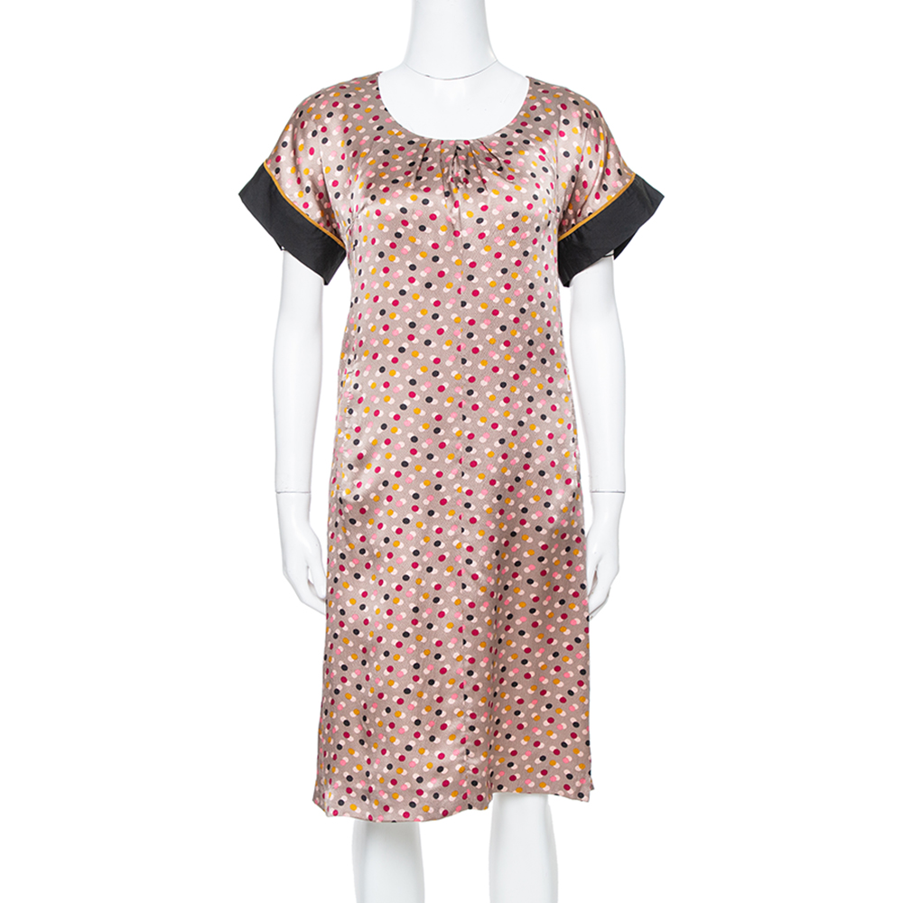 Kenzo Multicolor Abstract Polka Dot Print Silk Shift Dress M Kenzo Multicolor Abstract Polka Dot Print Silk Shift Dress M