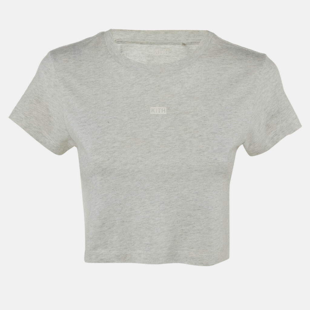 Kith Grey Logo Print Cotton Crop T-Shirt XS Kith Grey Logo Print Cotton Crop T-Shirt XS