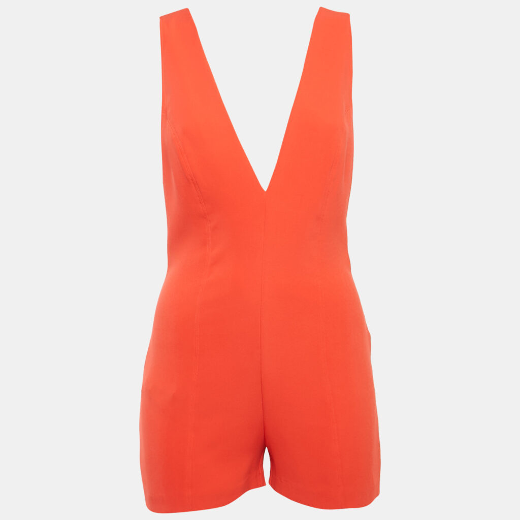 La Perla Red Silk V-Neck Playsuit M La Perla Red Silk V-Neck Playsuit M