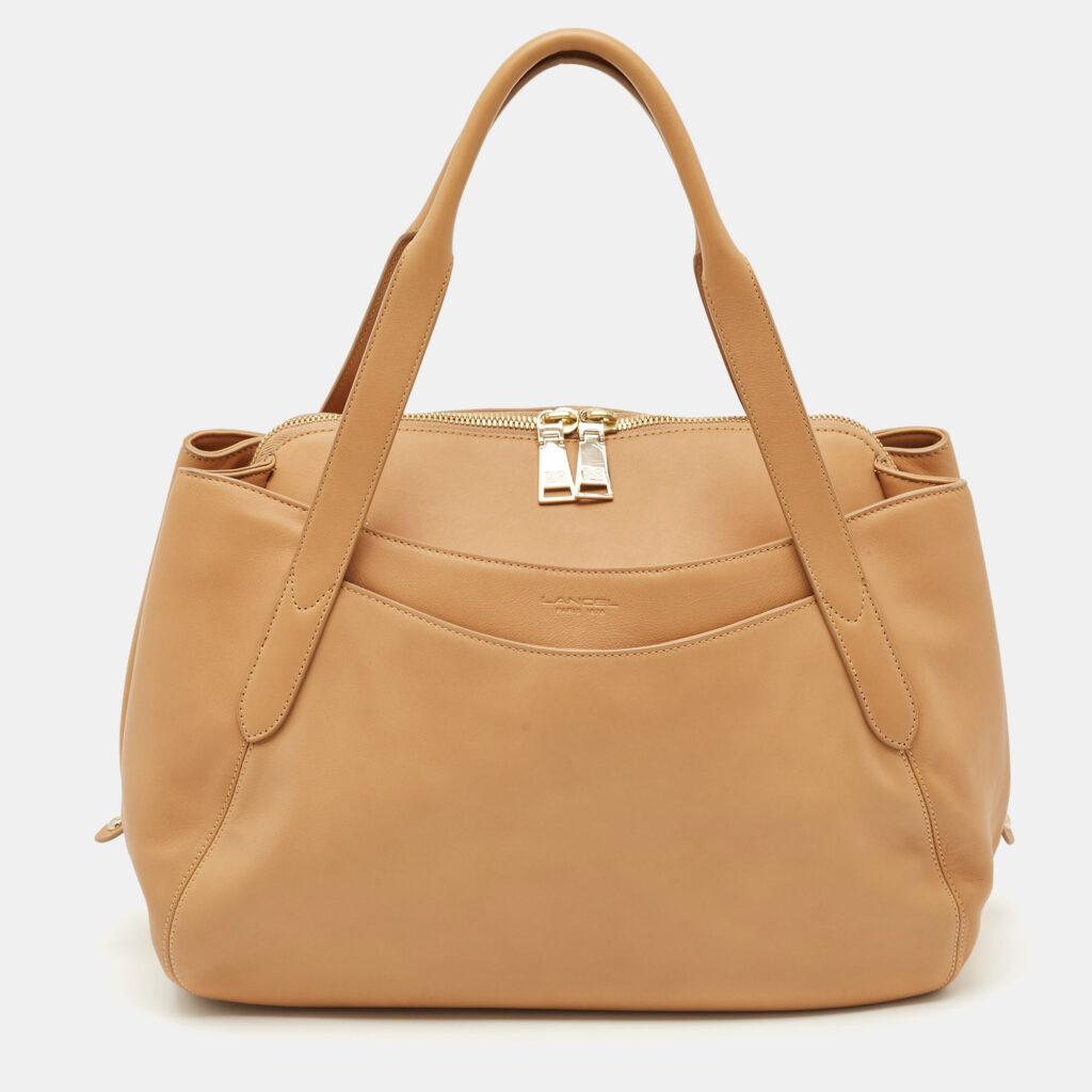 Lancel Beige Leather Satchel Lancel Beige Leather Satchel
